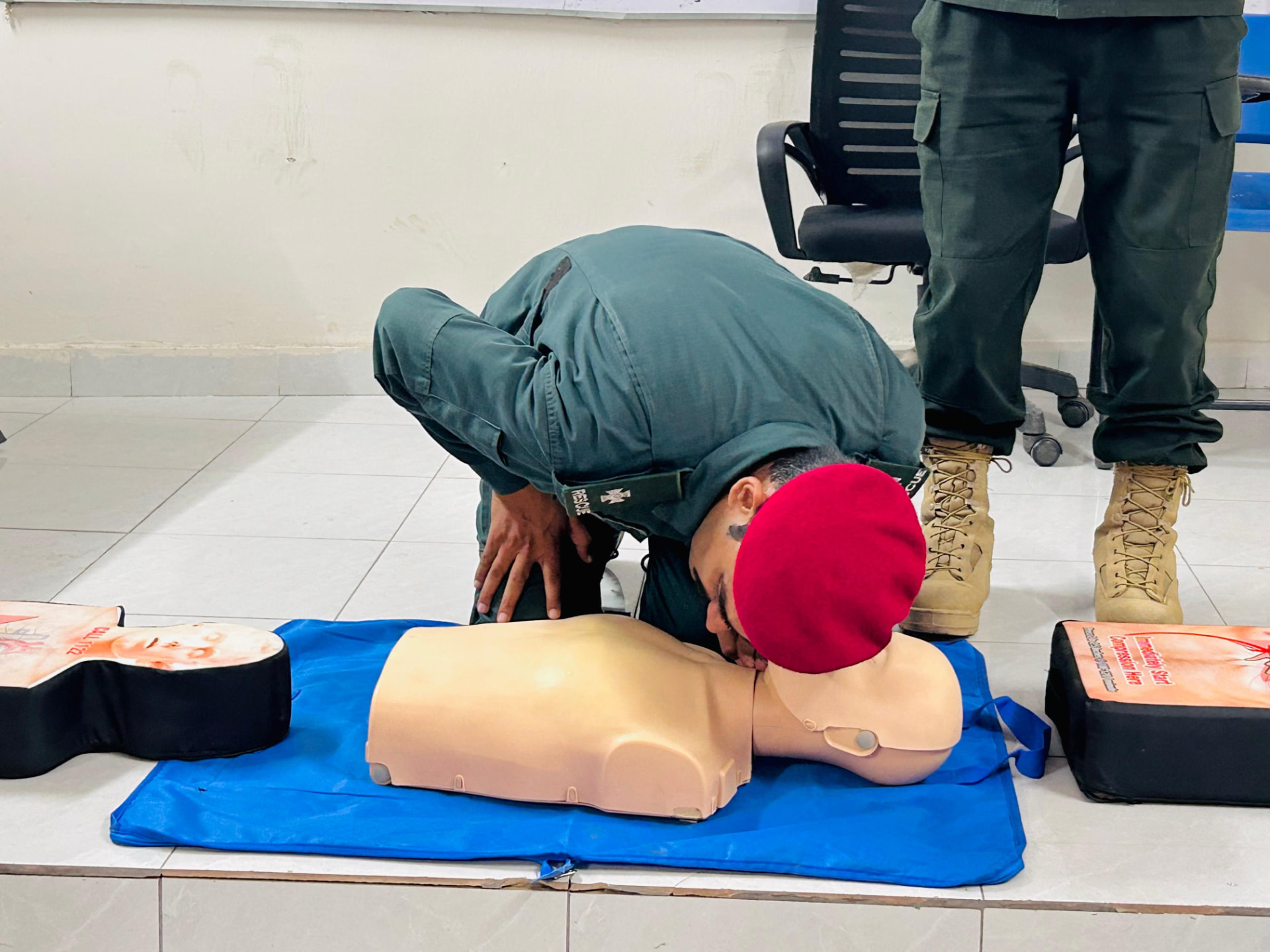 Rescue breathing demonstration