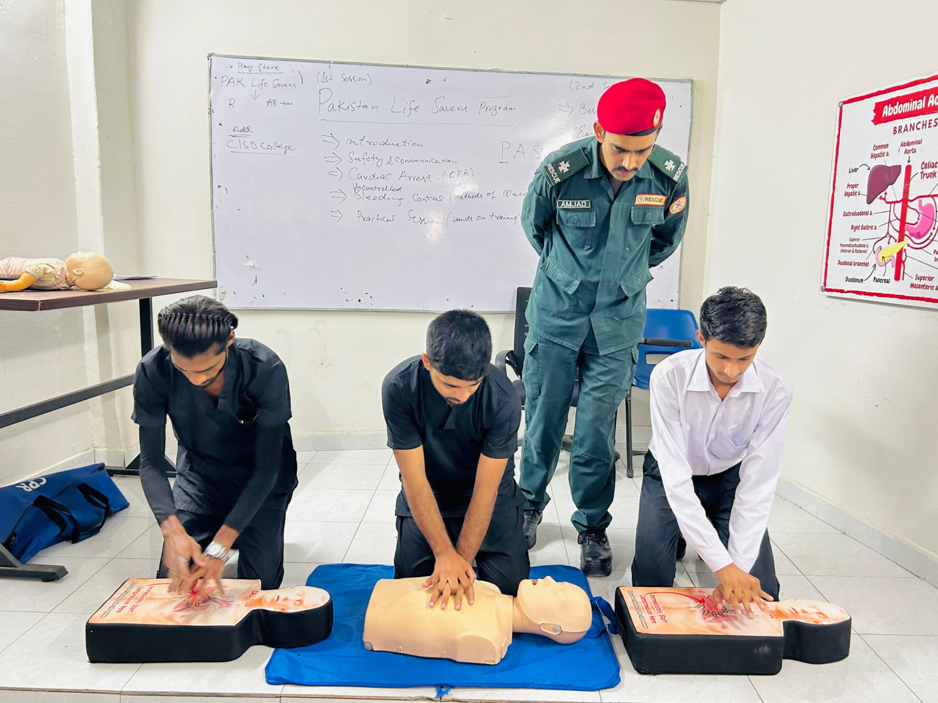 Hands-on chest compression training